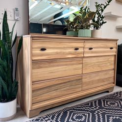 Mid Century Modern Refinished Dresser And Mirror