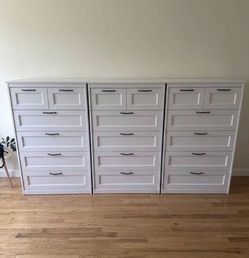 3 IKEA SONGESAND 6-Drawer Dressers– White