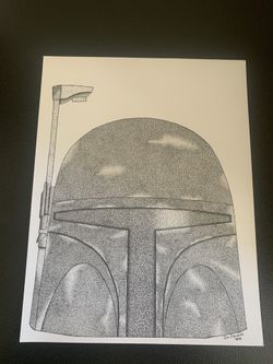 Boba Fett Pen And Ink Drawing