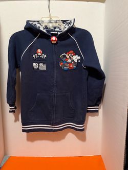 Kids Mario Kart Navy Blue ZipUp Hoodie Jacket- Size 10