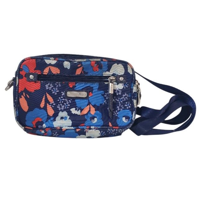BAGGALLINI Blue Festival Bag Spring Bloom Convertible Crossbody Floral Colorful