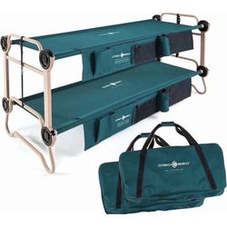 2 EUC Large CAM-O-BUNK Stackable Heavy Duty Cot w/ Organizers disc o bed