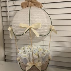 Hot Air Balloon Diaper Cake for Baby Shower