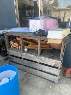 Wood bar on wheels