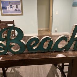 Indoor / outdoor Raised Letter Metal Beach Sign 