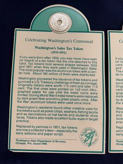 Washington Sales Tax token cards