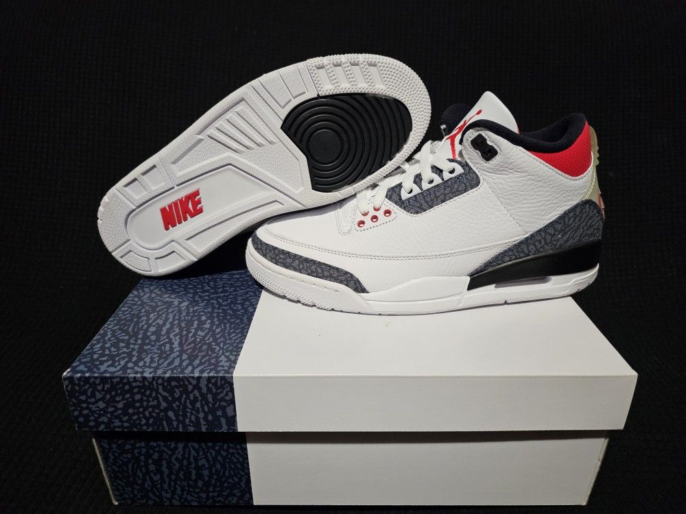 Jordan 3 Fire Red Denim sz 8 Brand New
