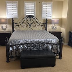 CA King bed with 2 nightstands 