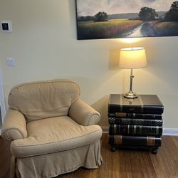 Beige T-Cushion Chair