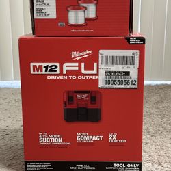 Milwaukee M12 FUEL1.6 Gal. Wet/Dry Vacuum With 2 Extra Filter