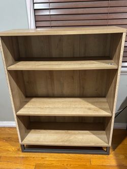 3-Shelf Bookcase with Metal Base