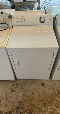 GE White Dryer LargeCapacity QuietDry FrontLoad