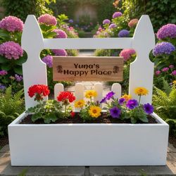 White Picket Welcoming Planter for your Garden or Home.