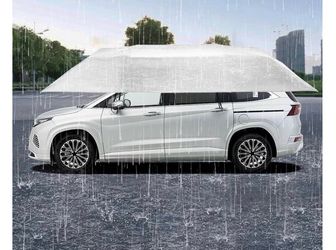 Semi-Automatic Car Tent Removable Carport Folding Portable Car Protection Umbrella Sun Protection Cover 13.78 * 7.2ft Silver Gray (Retails for $132)