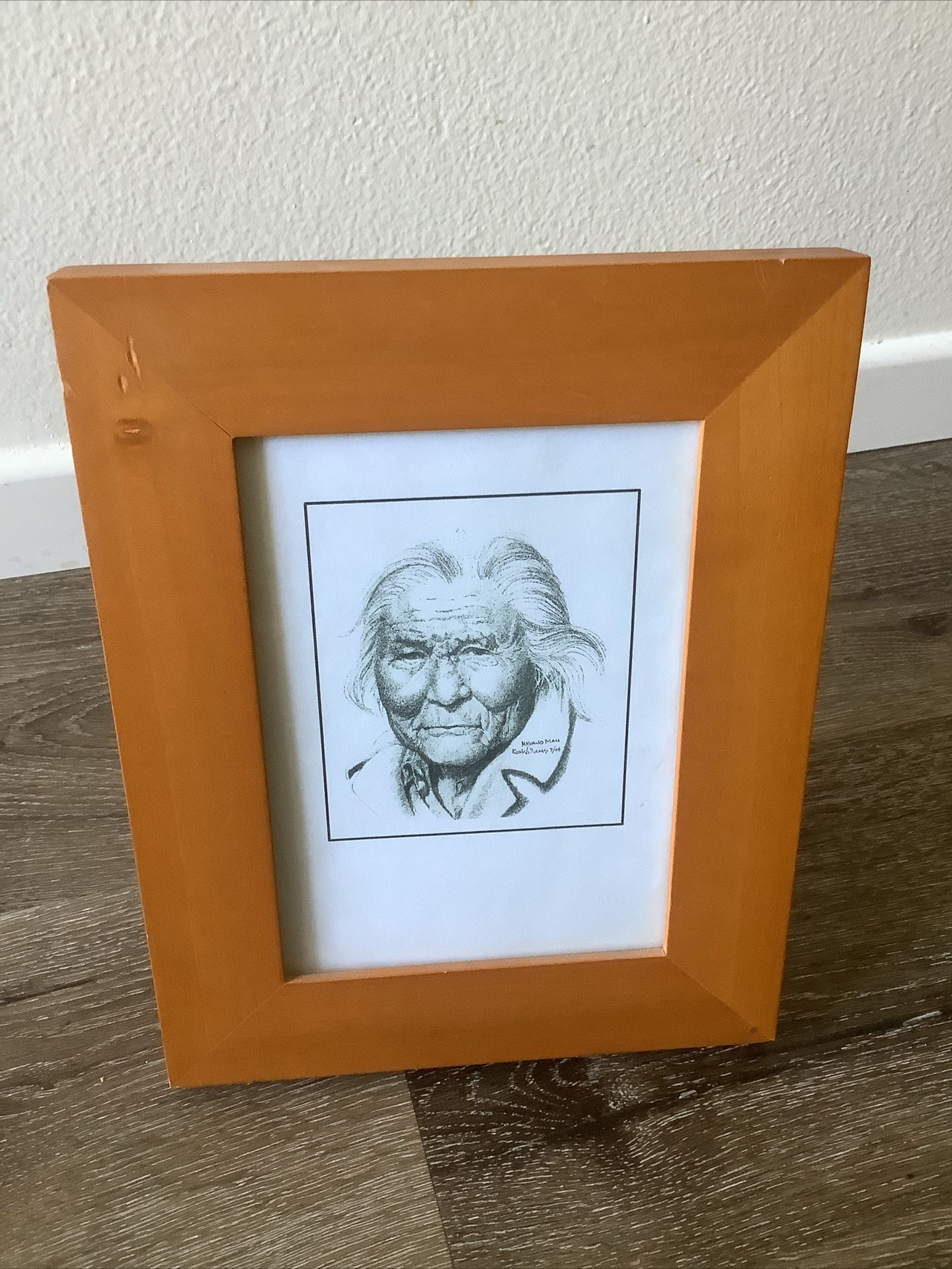Navajo Man Print Wood Frame 8x10in