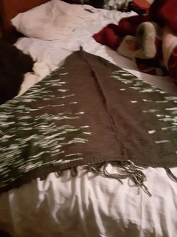 Lula Roe olive green and white shawl