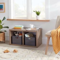 Brightroom 13" 2 Cube Organizer – Weathered Gray