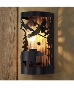 Rustic Bear Wall Sconce Farmhouse Indoor Wall Light Fixtures, E26 Base Modern
