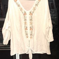 Zac & Rachel Embroidered Boho Blouse PXL