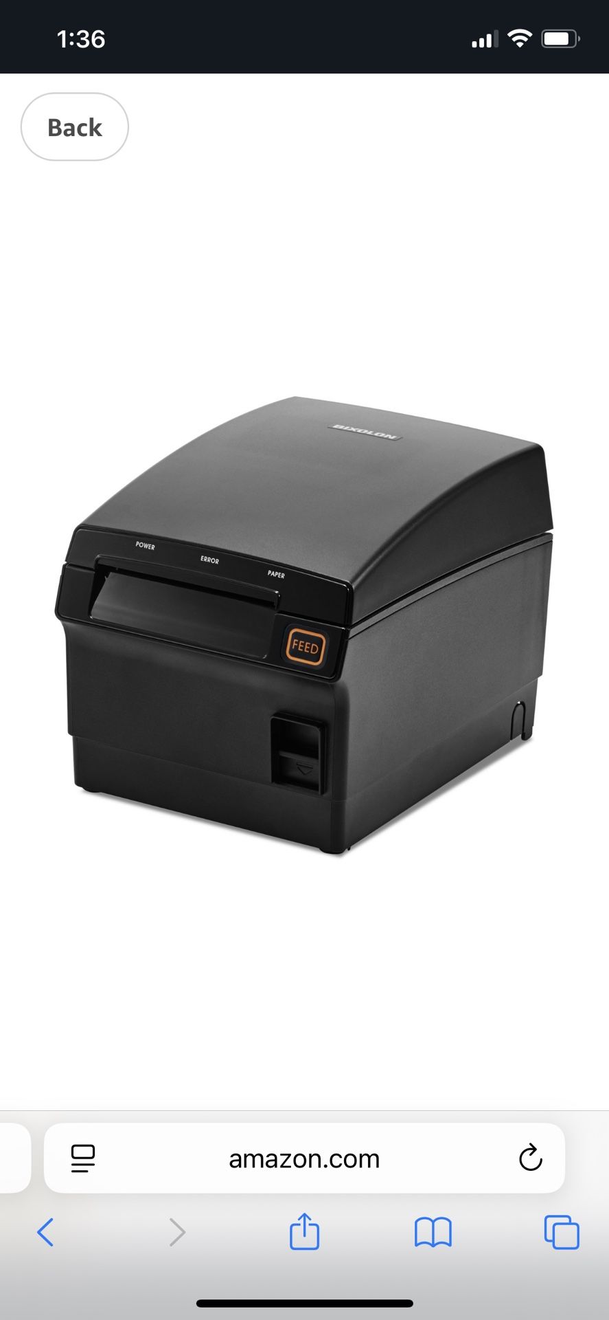 Bixolon SRP-F310IICOK Series Srp-F310II Thermal Receipt Printer with Power Supply, USB/Ethernet, Black
