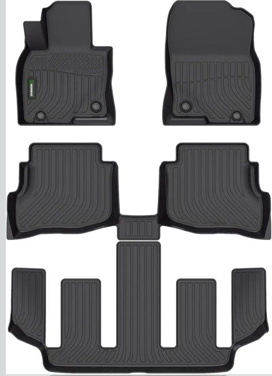 Floor Mats Custom for Mazda CX9 (6 Passenger, Bucket Seat 2nd Row Has Cup Holders) 2020-2023 Waterproof All Weather Car Mats Guard Liners Front & Rear