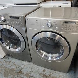 LG Front Loading Washer And Stackable Gas Dryer Set 