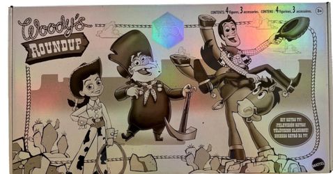 DISNEY PIXAR TOY STORY WOODY'S ROUNDUP 7" ACTION FIGURES 4 PACK BLACK & WHITE