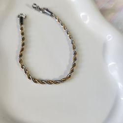 New Two Tone Stainless Steel Rope Bracelet