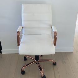 White/rose Gold Office Chair 