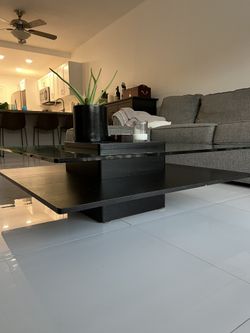 Glass & Wood Coffee Table