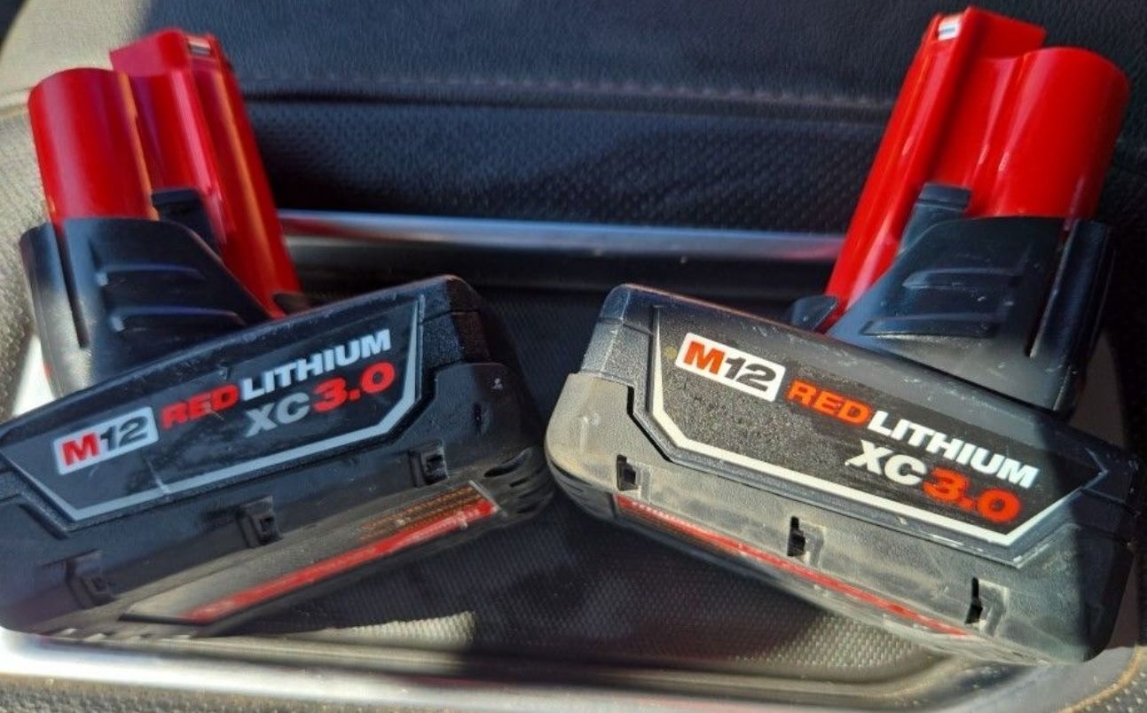 Two Milwaukee M2 3.0 Batteries Includes M12. Charger
