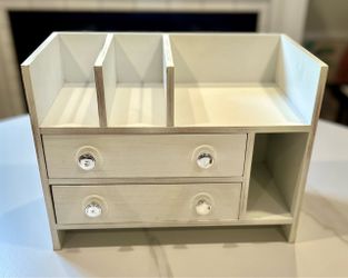 White Wooden Tabletop Organizer
