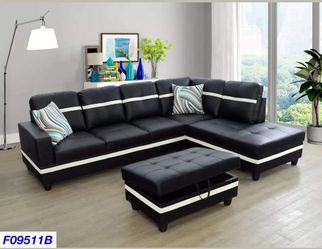 Sectional and ottoman