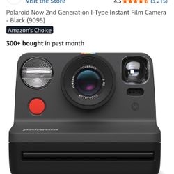Polaroid Now 2nd Generation I-Type Instant Film Camera - Black (9095)
