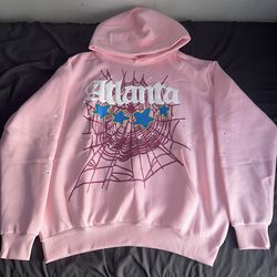 BRAND NEW Pink Atlanta Sp5der Hoodie  (L) 