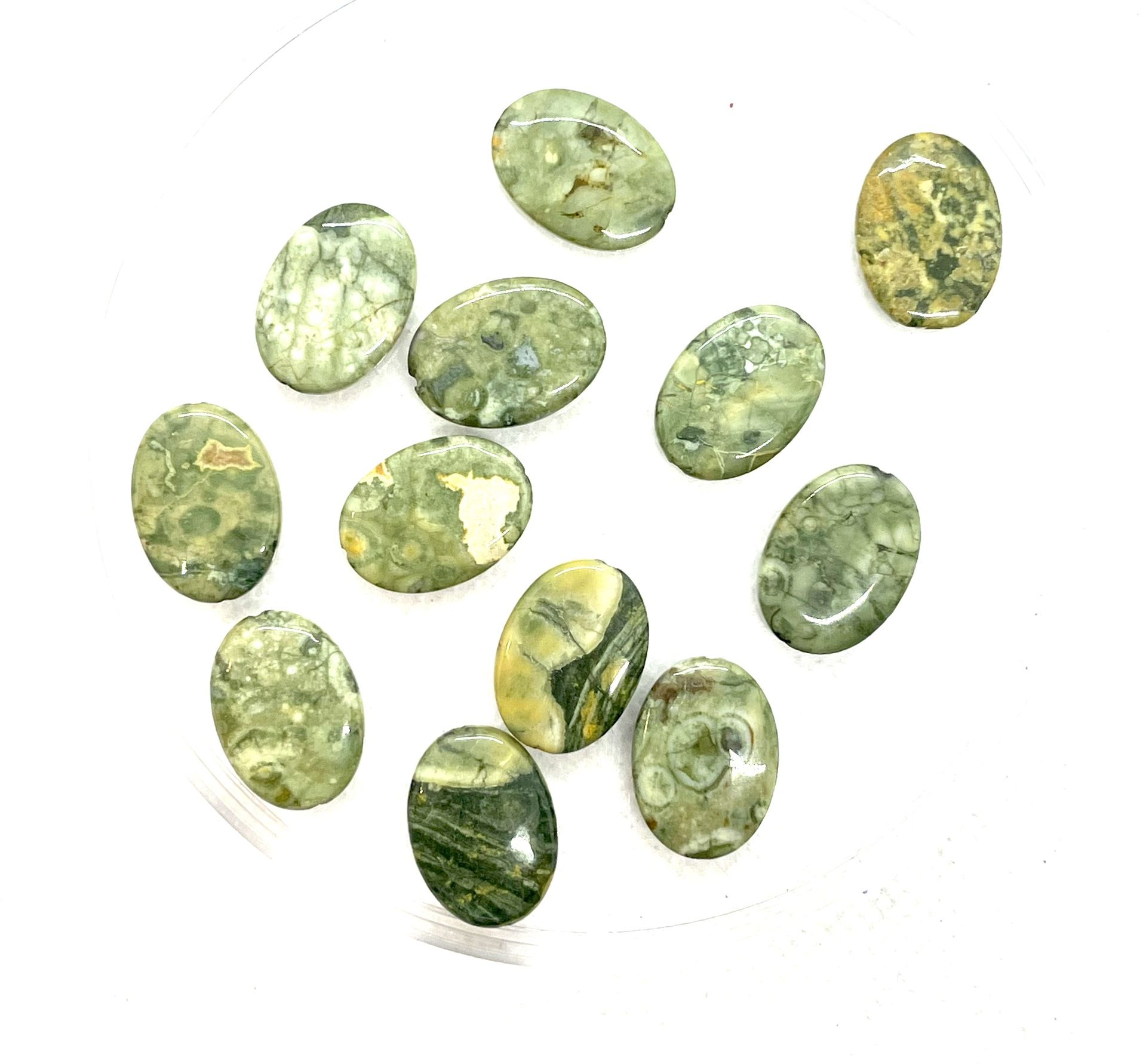 Lot Of Rhyolite Oval Beads