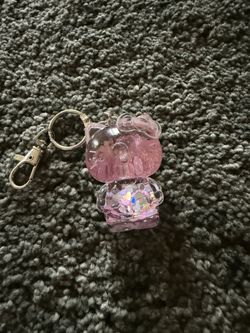 Cute hello kitty glitter keychain