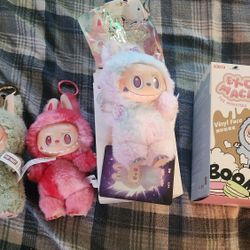 4 Genuine Real Labubu Dolls . One Unopened 
