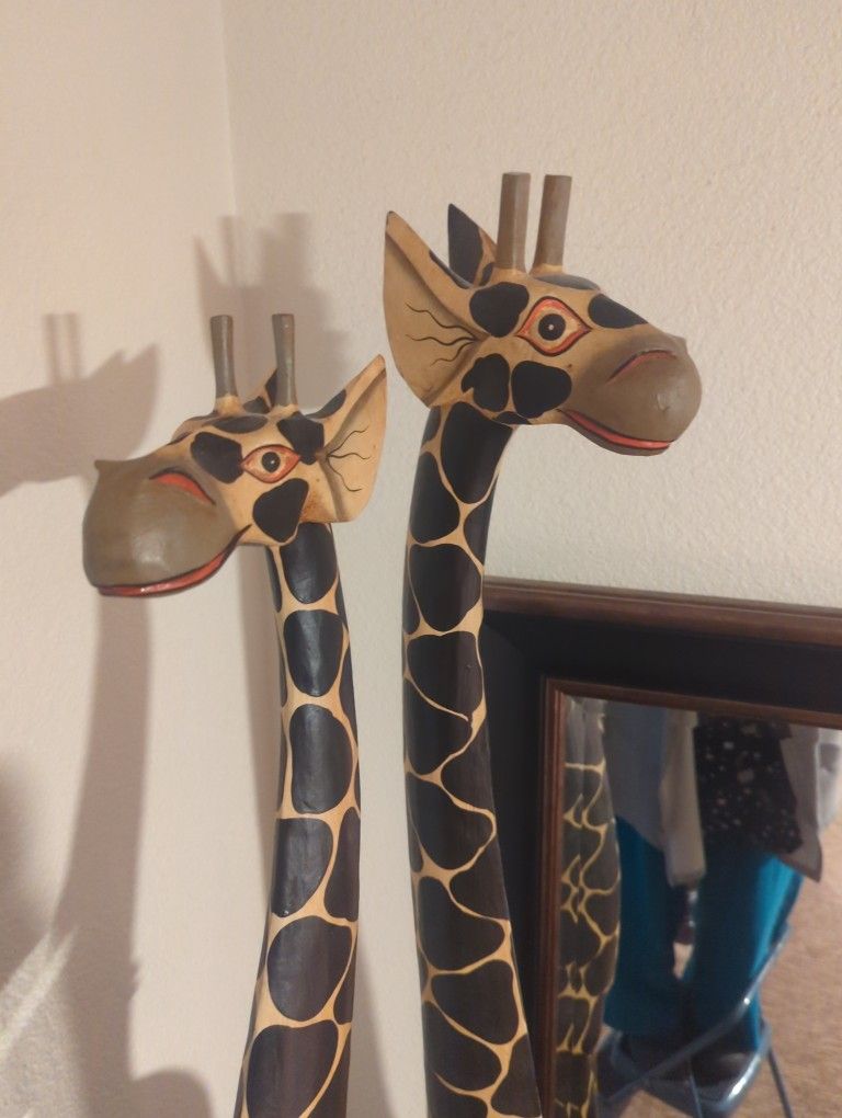 Adult and Baby Giraffes