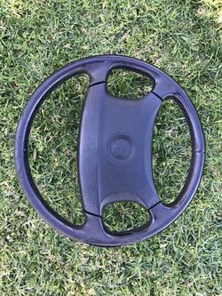 OEM Original Authentic Factory European Made In Germany Black Leather BMW 3 Series E30 E36 Z3 Steering Wheel Horn Honk Push Button Interior Parts