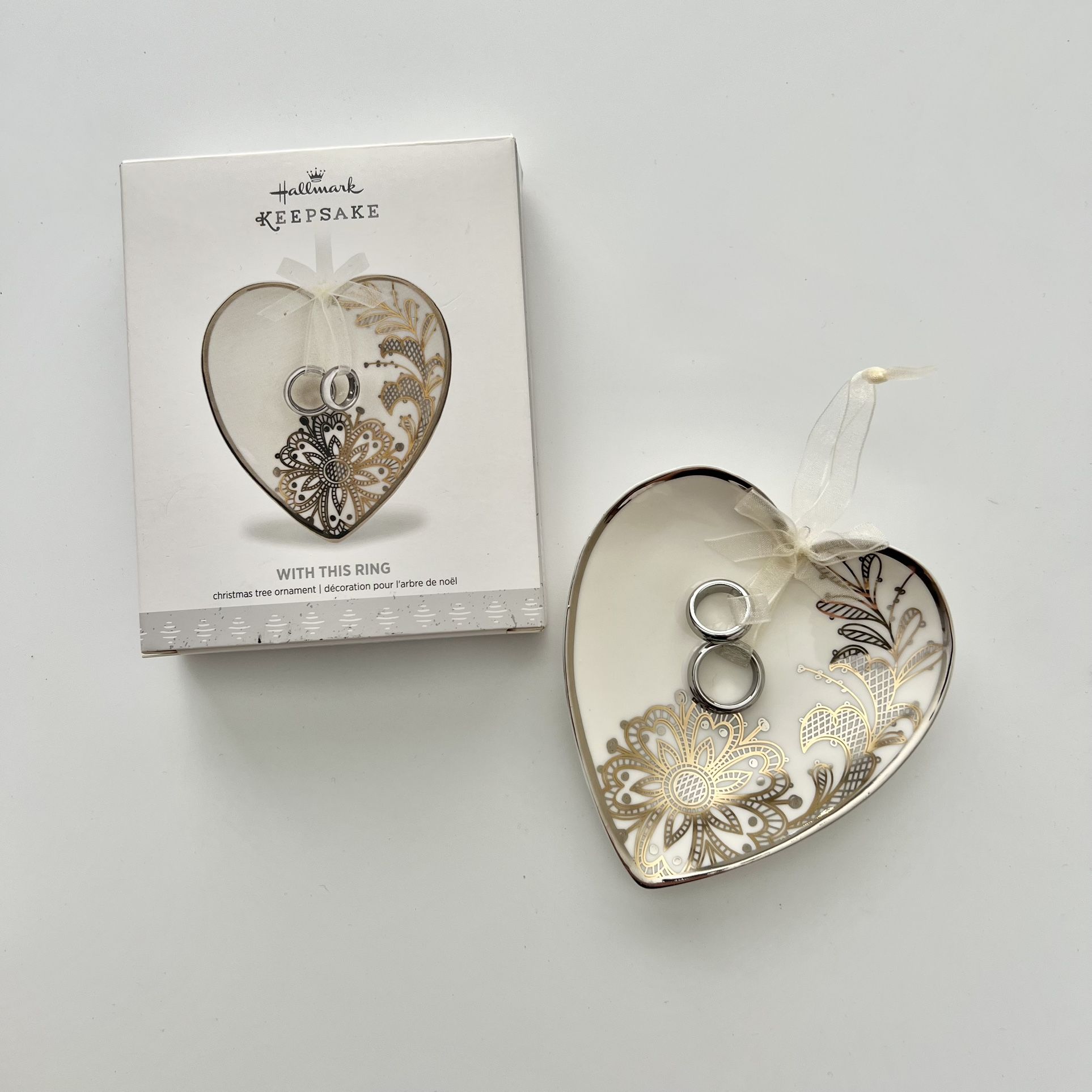 Hallmark Keepsake With This Ring Wedding Ceramic Ornament