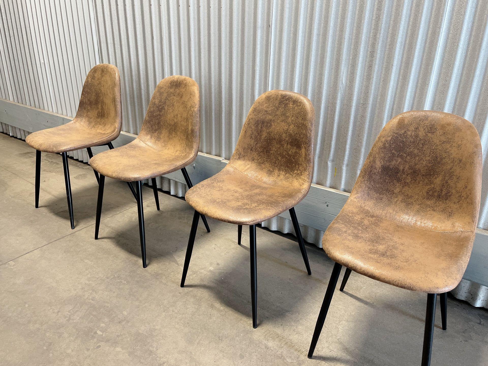 Brand New Set of 4 Brown Suede Fabric Dining Chair with Metal Leg New in box 4987. 9393 Warehouse open to the public. 1468 Dining chair Kitchen Chai