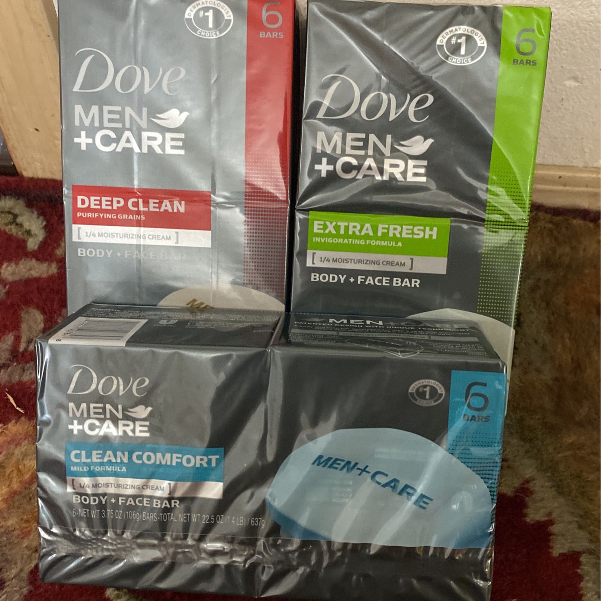 SEALED 6 PACK DOVE BODY/FACE BARS