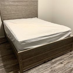 Queen bed frame and mattress