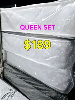 QUEEN SET $189 ** MATTRESS AND BOX SPRING