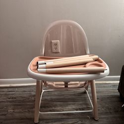 Children of Design 6 in 1 Deluxe Wooden High Chair- Pink 