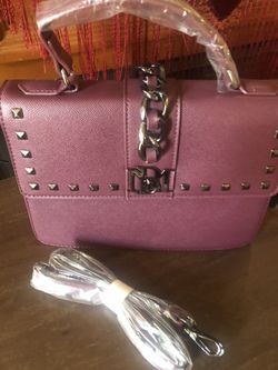 Badgley Mischka Burgundy Satchel Crossbody Purse NWT