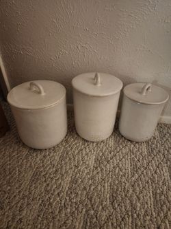 Magnolia sugar/flour ceramic containers