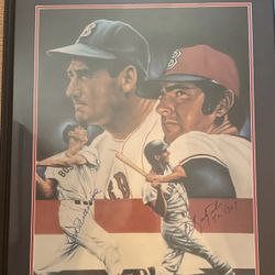 Williams & Yastrzemski Autographed Red Sox Color Print