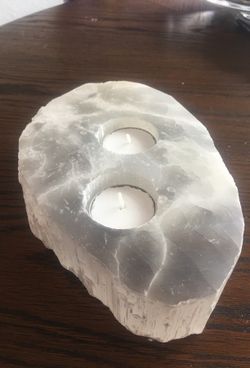 Large Selentite candle holder crystal healing health reiki energy
